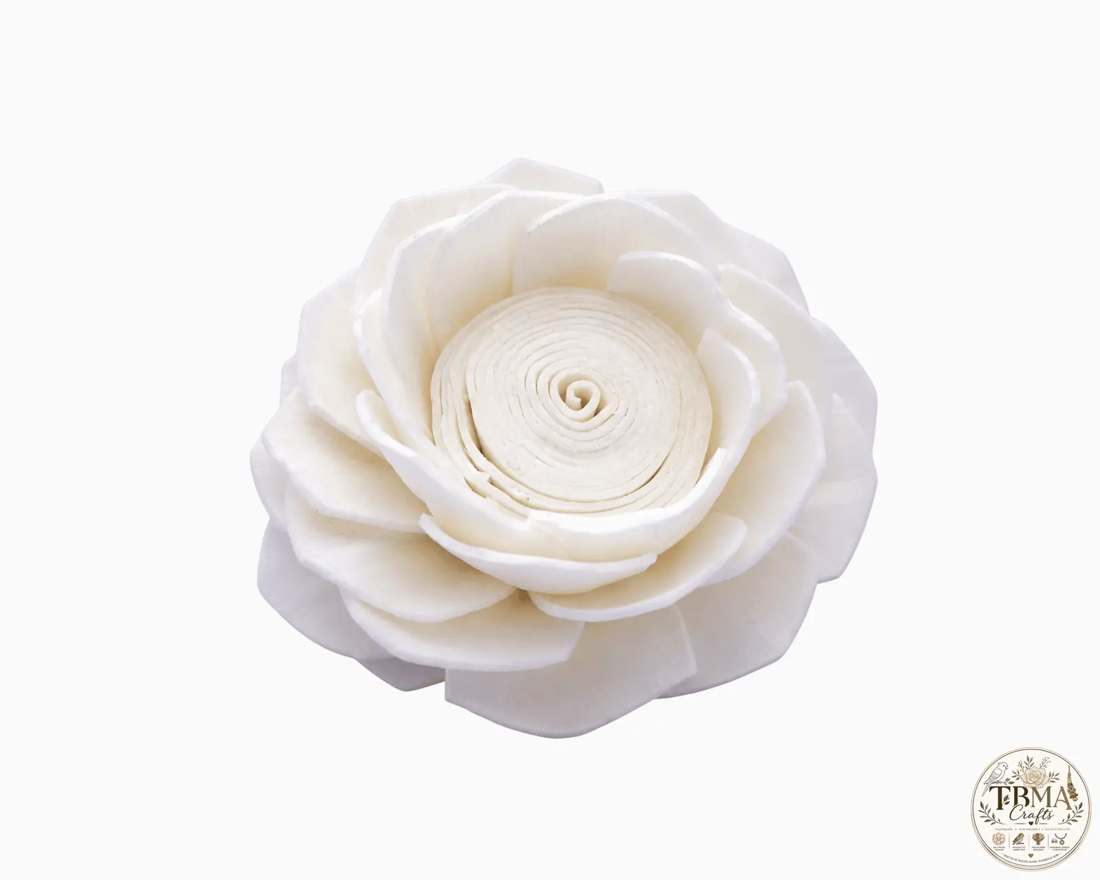 Natural White Handcrafted Classic Lotus Sola Wood Flowers