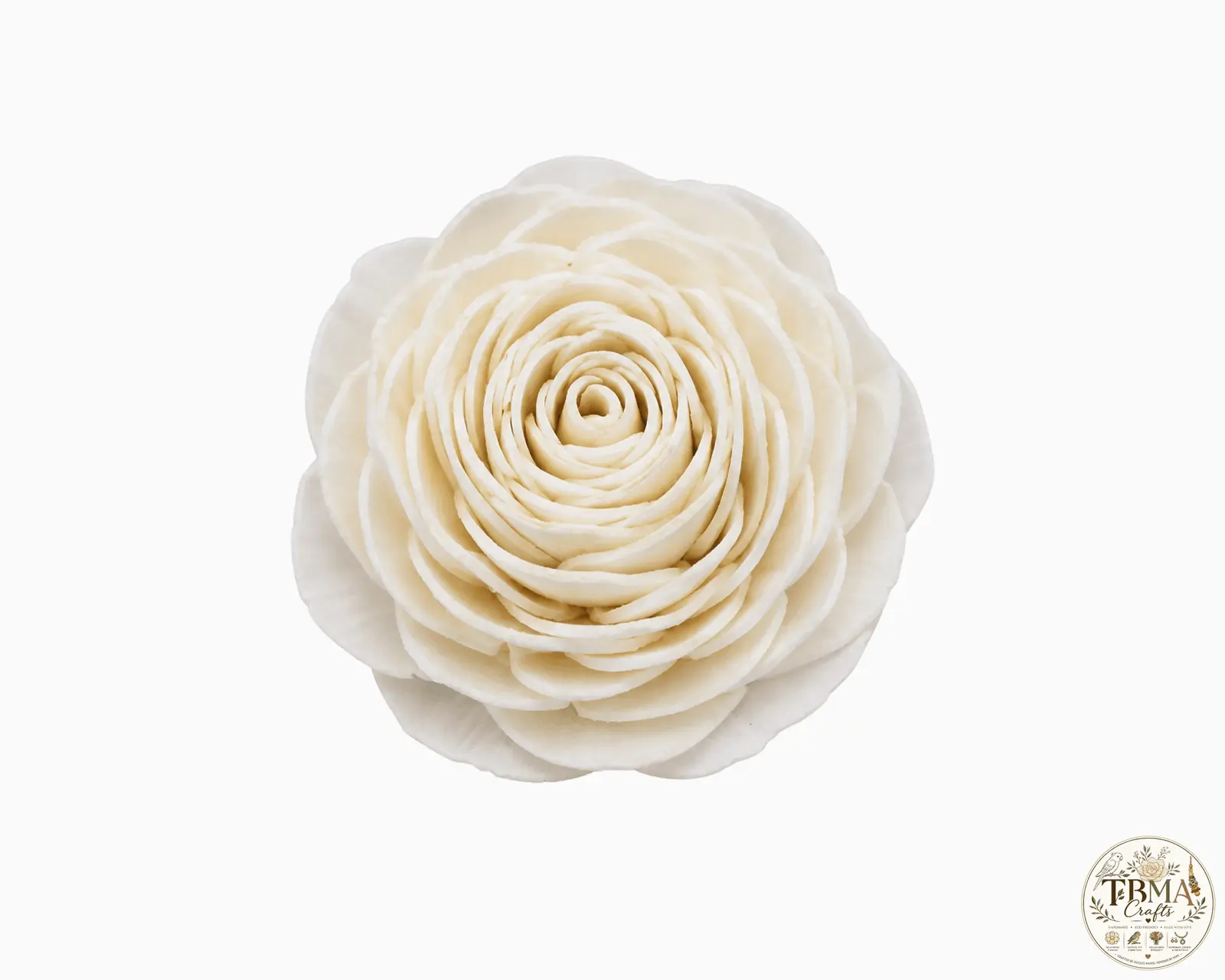 Natural White American Beauty Rose Sola Wood Flowers Eco-Friendly Handmade Craft Supplies