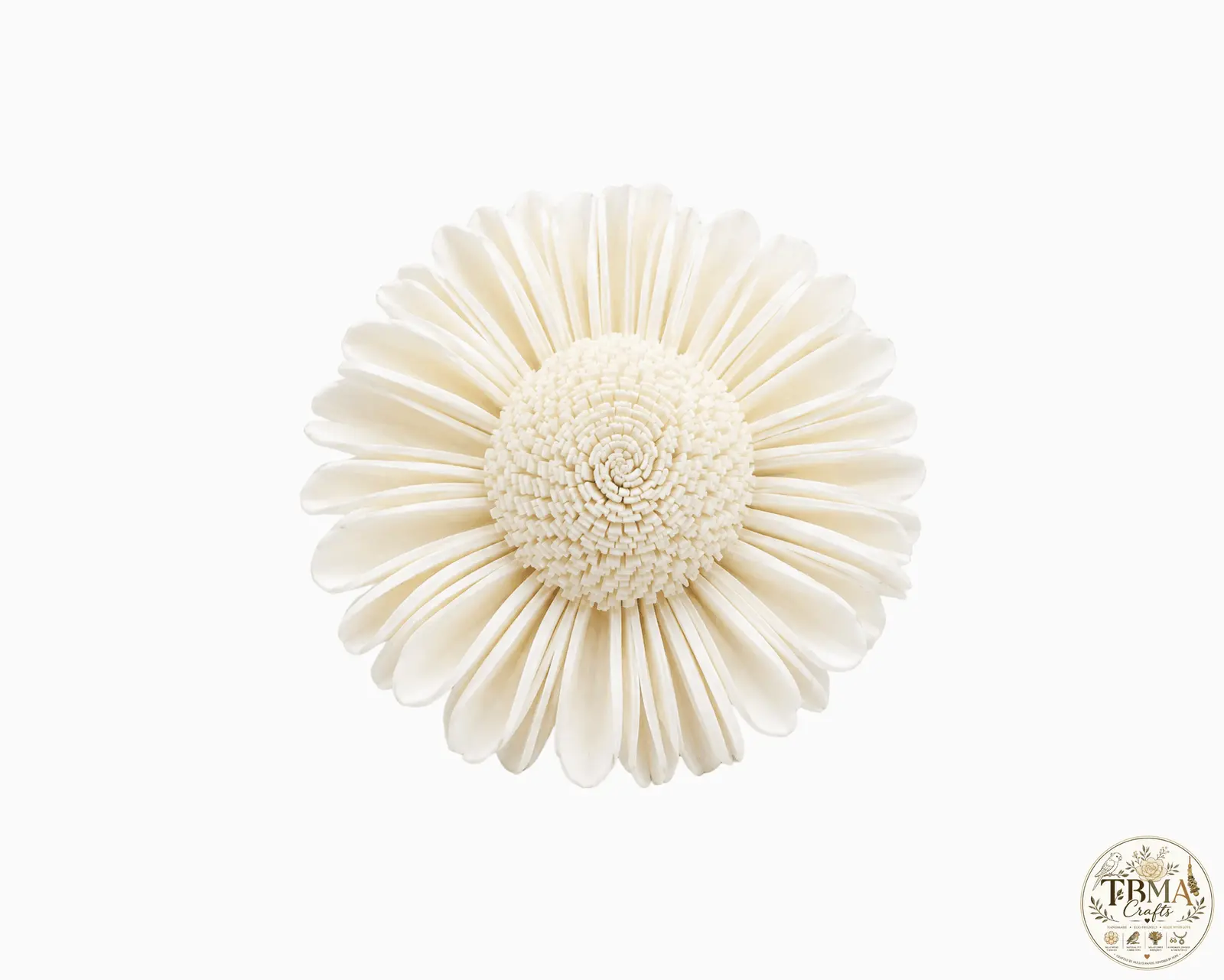 Natural White Handcrafted White Pollen Sola Wood Sunflower