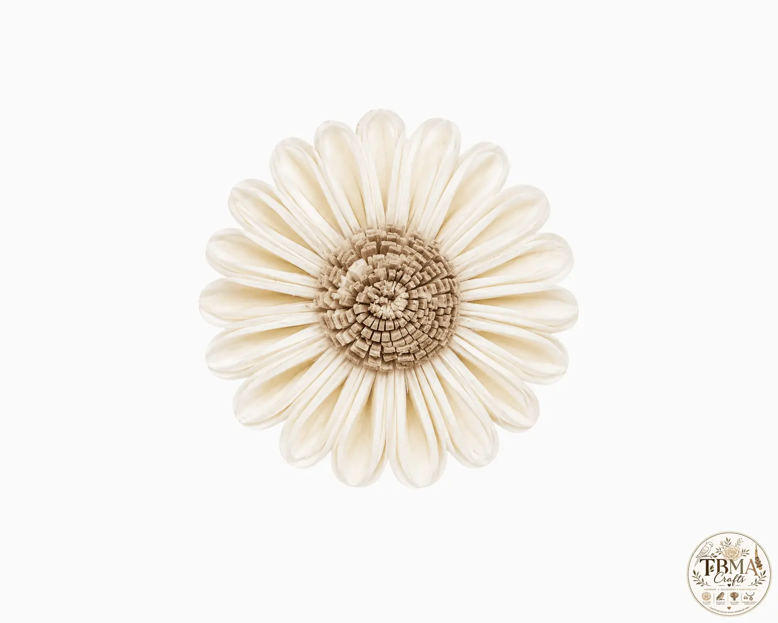 Natural White & Pink Pollen Sola Wood Sunflower Eco-Friendly Handmade Craft Supplies